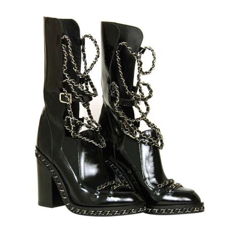 chanel black glazed chain obsession boots|Chanel 2013 Chain Obsession Boots .